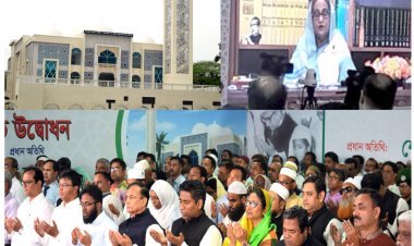 আগৈলঝাড়ায় মডেল মসজিদ উদ্বোধন করলেন বঙ্গবন্ধু কন্যা