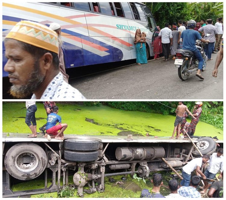 গৌরনদীতে সাইড দিতে গিয়ে  ২ বাসের সংঘর্ষ; আহত-২৫