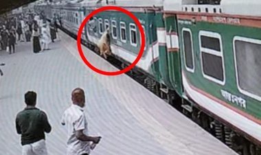 নরসিংদীতে চলন্ত ট্রেনে উঠতে গিয়ে প্রাণ রক্ষা নারীর