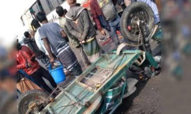 বাউফলে সড়ক দুর্ঘটনায়   টমটম চালক নিহত।