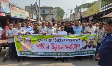 বিএনপির নৈরাজ্য ও দেশব্যাপী হরতালের প্রতিবাদে আগৈলঝাড়ায় আওয়ামী লীগের শান্তি ও উন্নয়ন সমাবেশ